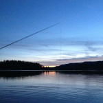 ward lake fishing at sunset